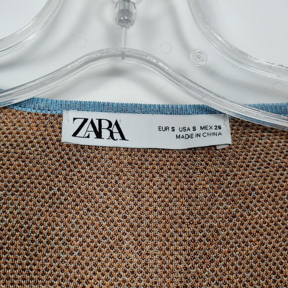 Zara Women's Mini Knit Dress Size Small Oversized Abstract Bohemian Art-to-Wear - Picture 4 of 8